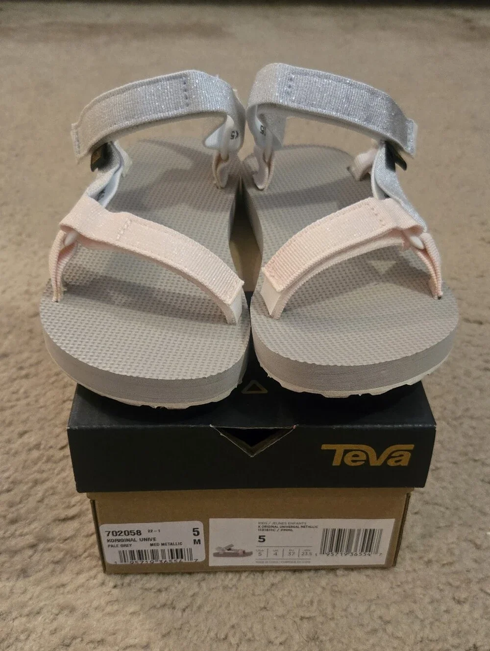 Teva Kids Sandals Light Pink and Gray Sz 5